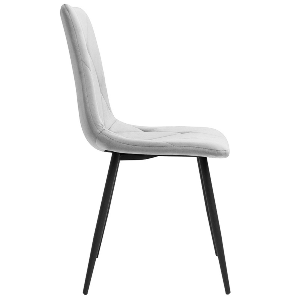 Krzesło tapicerowane szare do jadalni salonu pikowane wygodne nowoczesne