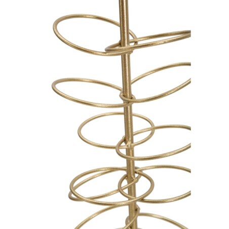 Świecznik dekoracyjny Rings, 14 x 13 x 46 cm, świecznik na świecę, złoty, biały, żelazo, marmur, Mauro Ferretti