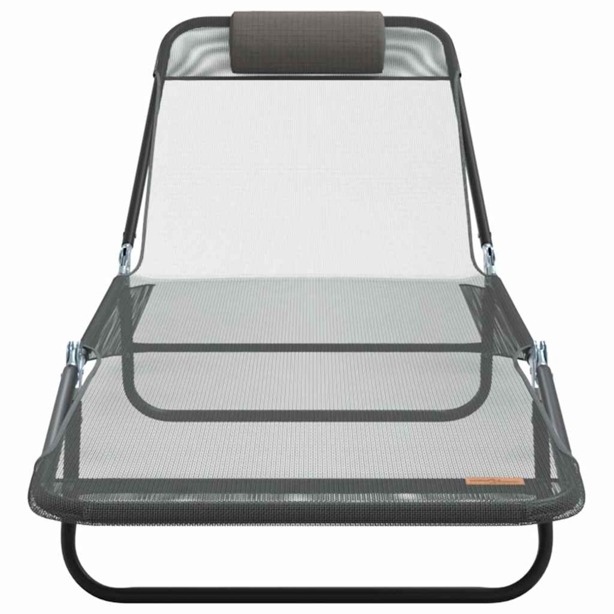 vidaXL Składany leżak 1-osoba Szary 182 x 55 x 85.5cm Textilene
