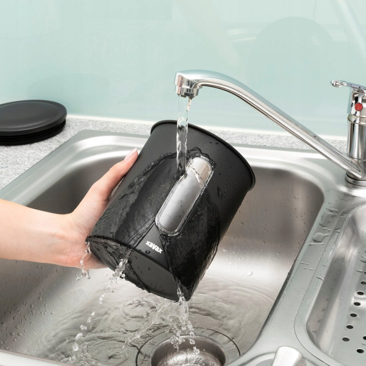 XAVAX Pojemnik do kawy 500g stal nierdzewna czarny mat BARISTA