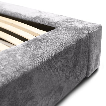 Łóżko z pojemnikiem szare 160x200 cm Boston