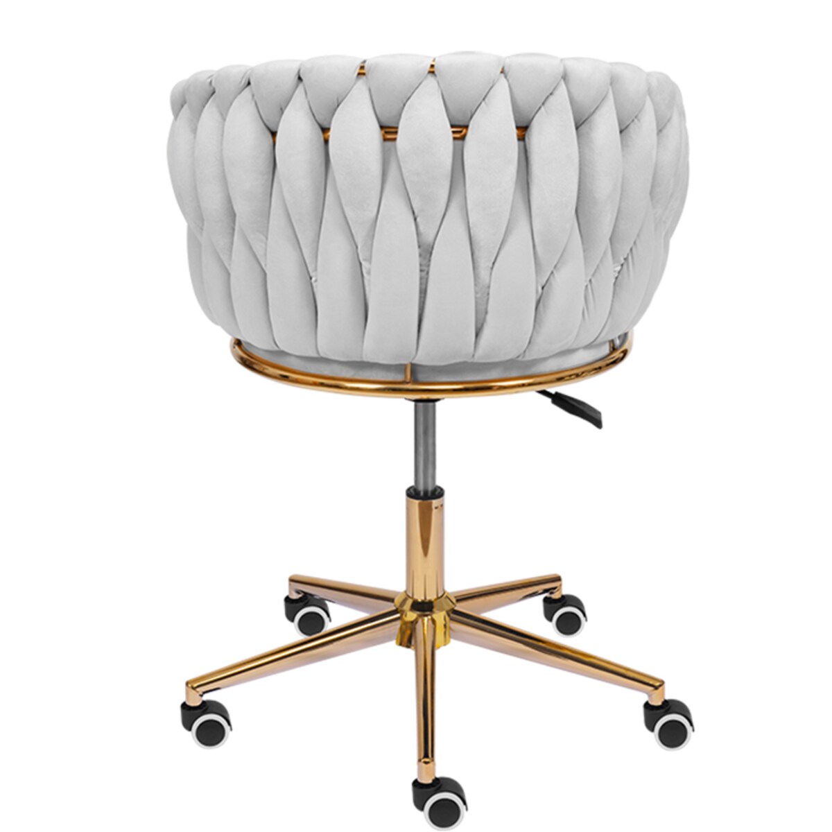 Fotel biurowy krzesło obrotowe regulowane welurowe szare