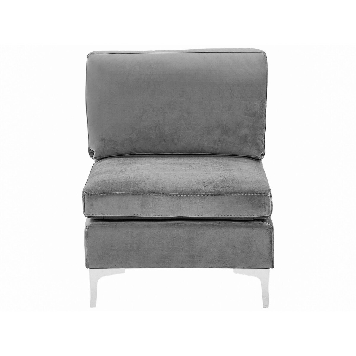 Sofa modułowa 3-osobowa z otomaną welurowa szara EVJA