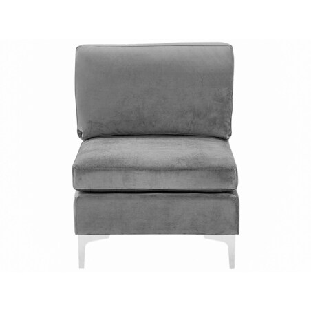 Sofa modułowa 3-osobowa z otomaną welurowa szara EVJA