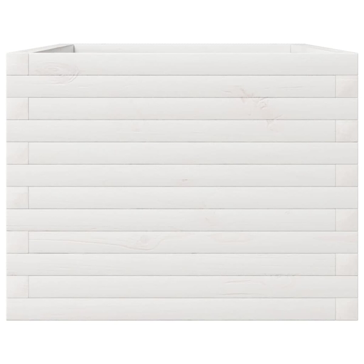 vidaXL Donica ogrodowa, biała, 110x60x45,5 cm, lite drewno sosnowe