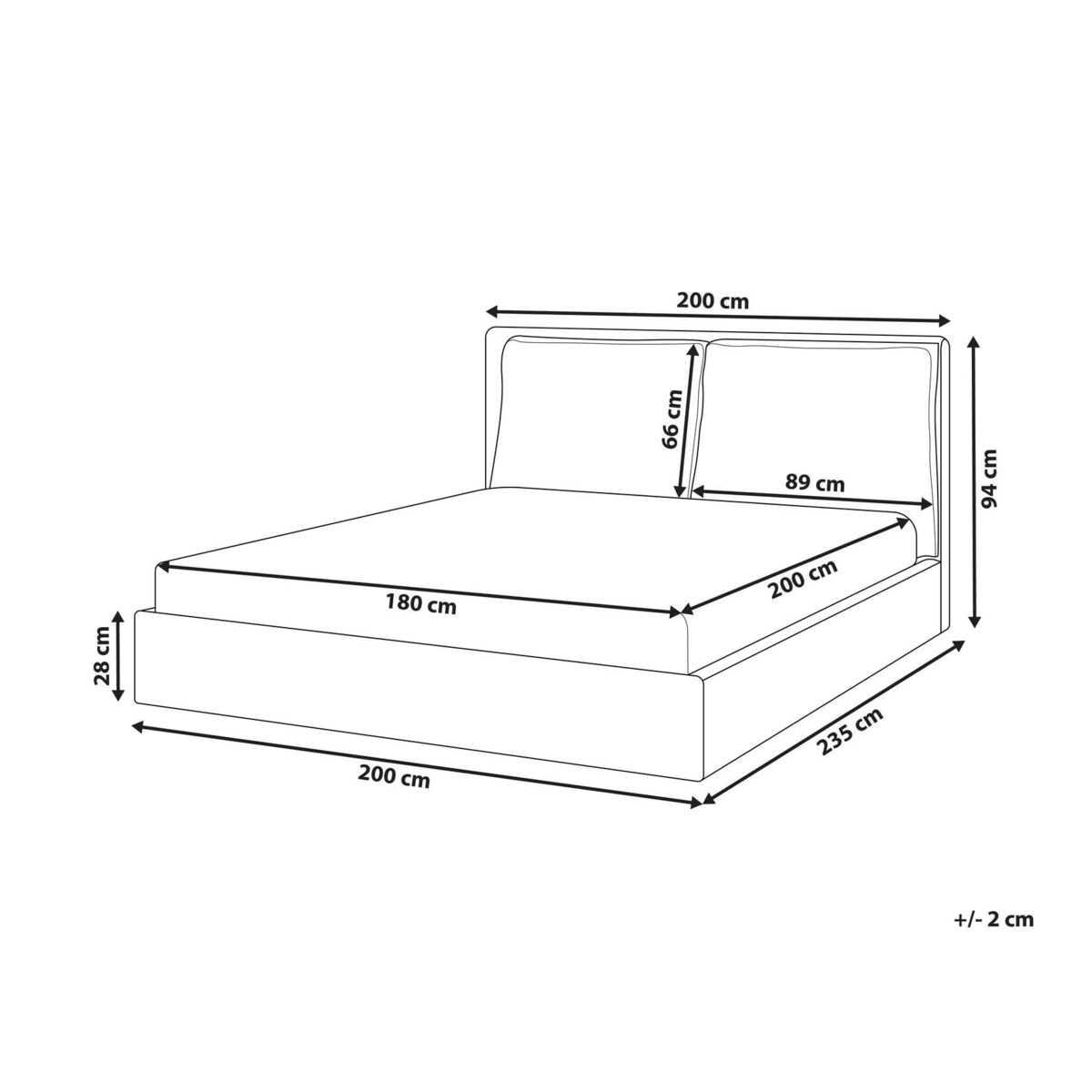 Łóżko wodne Welur BAJONNA 180 x 200 cm Miętowy
