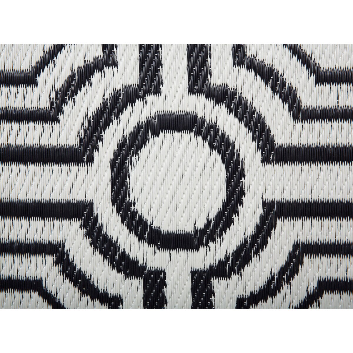 Dywan zewnętrzny dwustronny 90 x 180 cm czarno-biały BIDAR