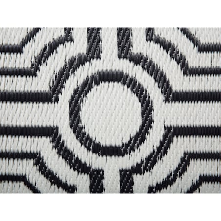 Dywan zewnętrzny dwustronny 90 x 180 cm czarno-biały BIDAR