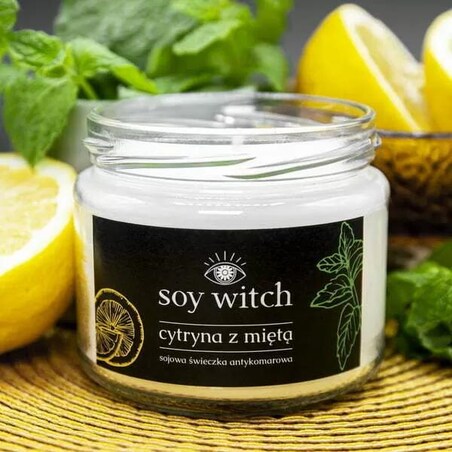 Świeca Świeczka Sojowa Naturalna Cytryna na Komary Odstrasza Owady 50H