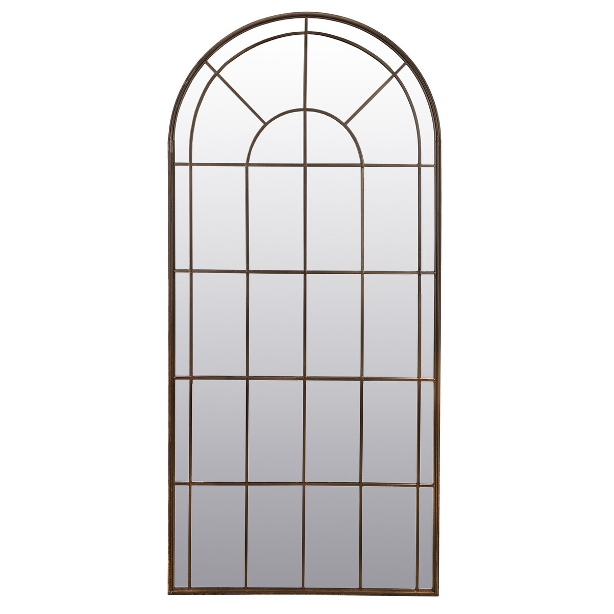 Lustro okno ze złotymi szprosami metalowe 175x80,5x2,5 cm SPECCHIO