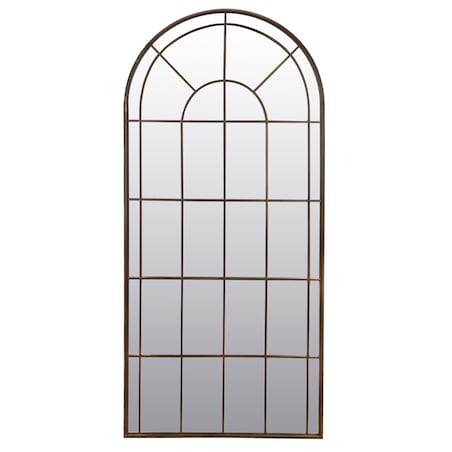 Lustro okno ze złotymi szprosami metalowe 175x80,5x2,5 cm SPECCHIO