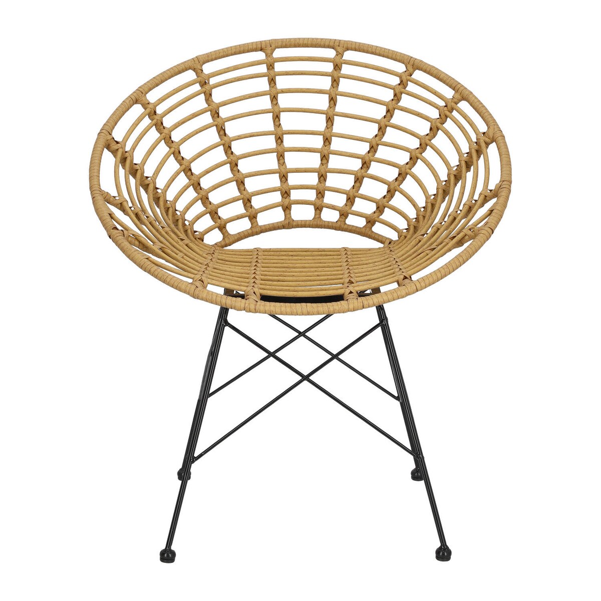 KRZESŁO RATTANOWE Zanzi w stylu boho METALOWA PODSTAWA