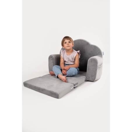 Fotelik piankowy rozkładany - szary