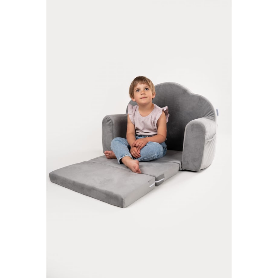 Fotelik piankowy rozkładany - szary