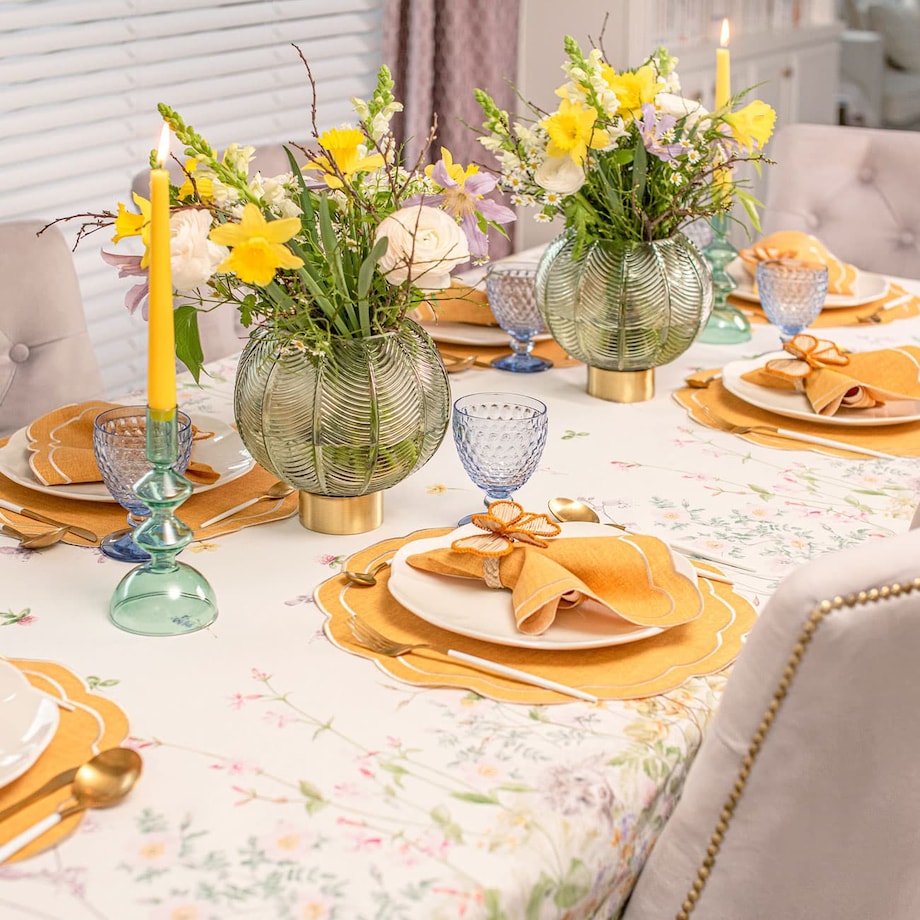 Haftowane podkładki Yellow Petali - 6 sztuk