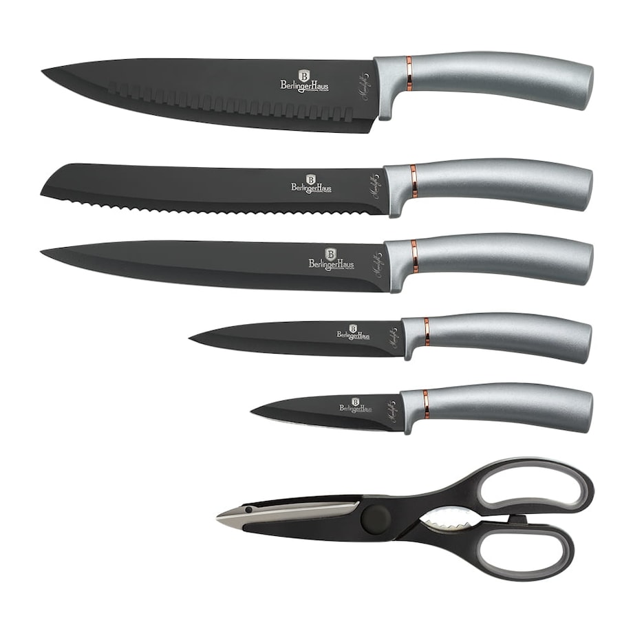 Komplet noży w stojaku 7 elementów BERLINGER HAUS Moonlight