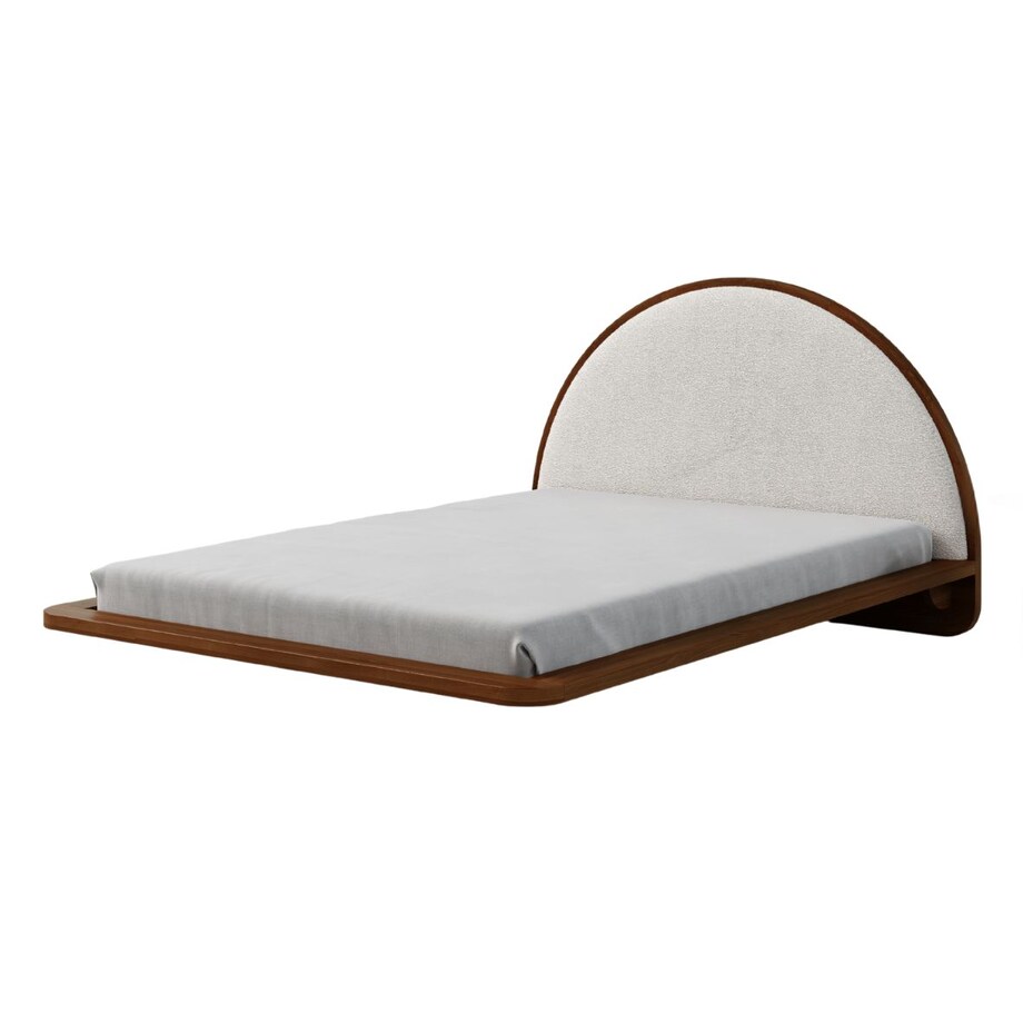 Łóżko lewitujące drewniane bukowe Visby MOMOKO / 120x200 cm, kolor orzech