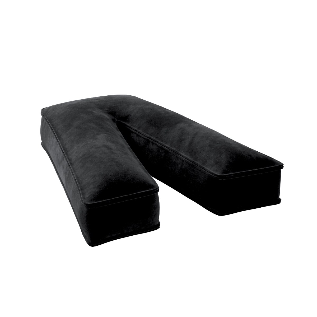 Poduszka literka V, głęboka czerń, 35x40cm, Posh Velvet