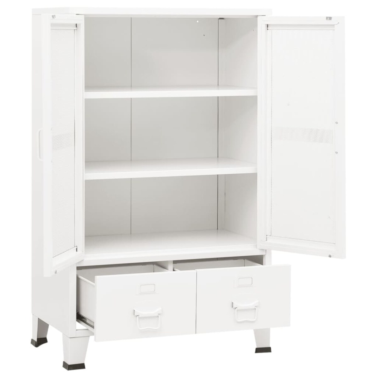 vidaXL Szafka w stylu industrialnym, biała, 70x40x115 cm, metalowa