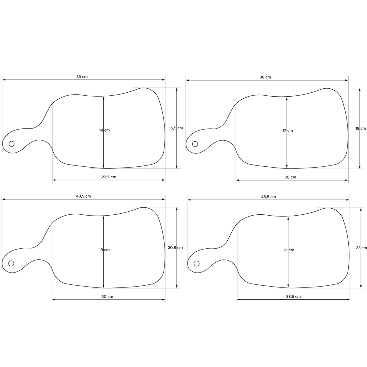 Konsimo LIVO Zestaw desek do krojenia (4szt.), drewno bukowe