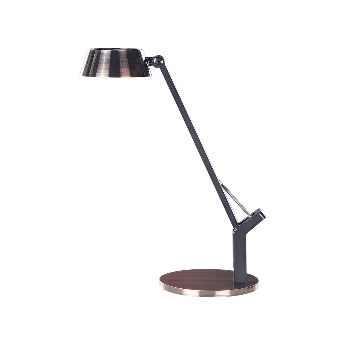 Lampa biurkowa LED metalowa z portem USB miedziana CHAMAELEON