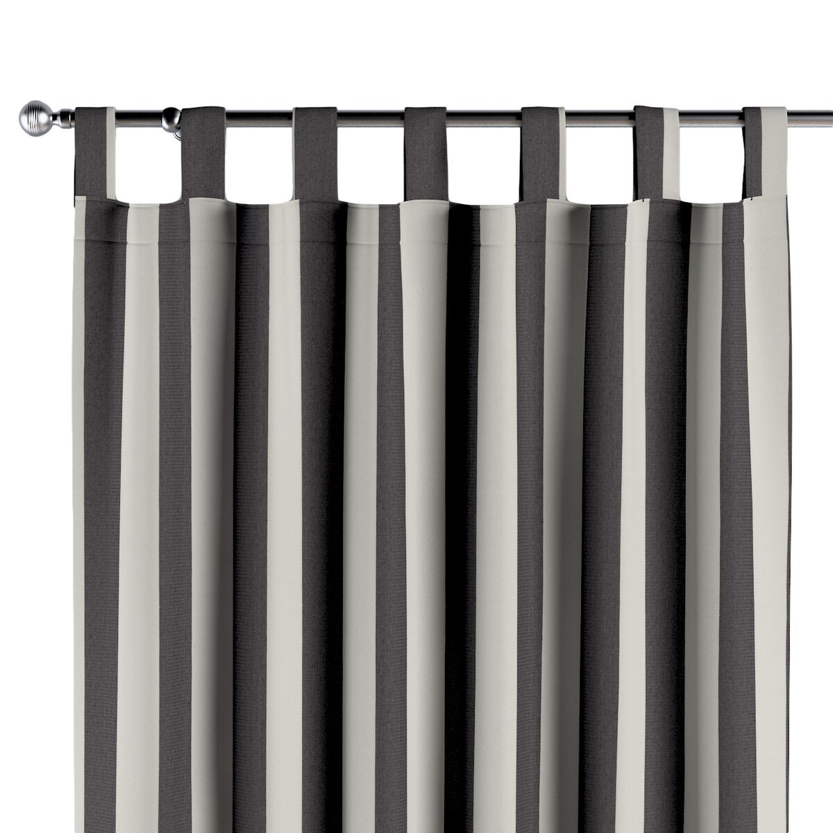 Zasłona na szelkach 1 szt. 130x245 biało-grafitowe pionowe pasy (5,5cm)