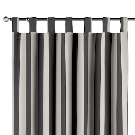 Zasłona na szelkach 1 szt. 130x245 biało-grafitowe pionowe pasy (5,5cm)