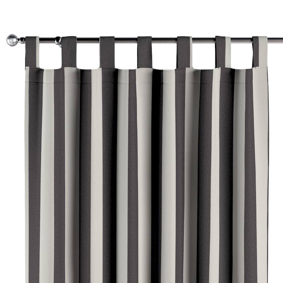 Zasłona na szelkach 1 szt. 130x245 biało-grafitowe pionowe pasy (5,5cm)