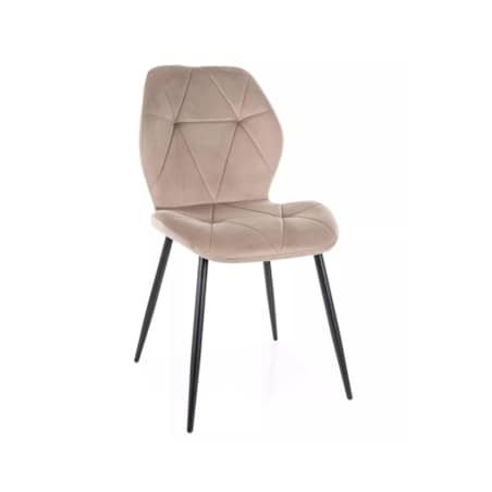 Krzesło tapicerowane RICK VELVET ciemnobeżowe