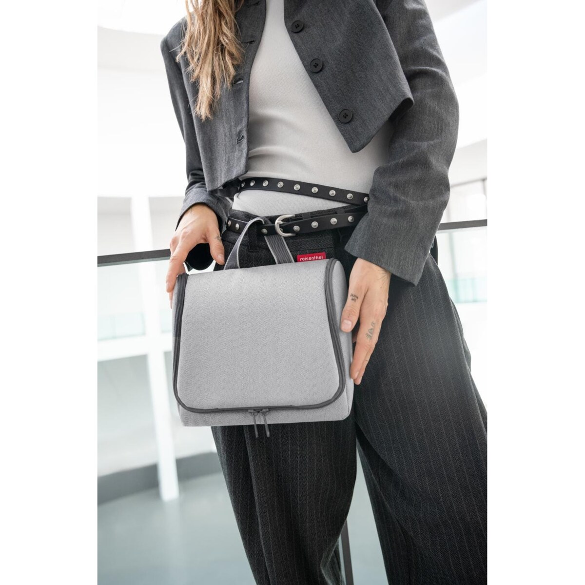 Kosmetyczka TOILETBAG, herringbone grey