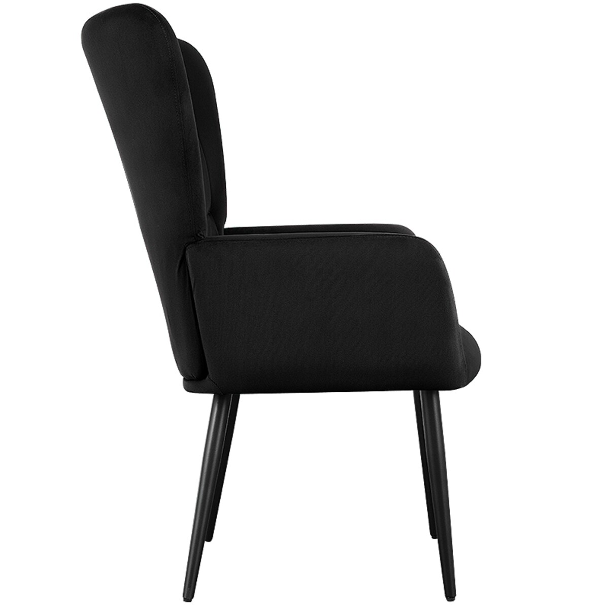 Fotel uszak do salonu wypoczynkowy welurowy tapicerowany czarny