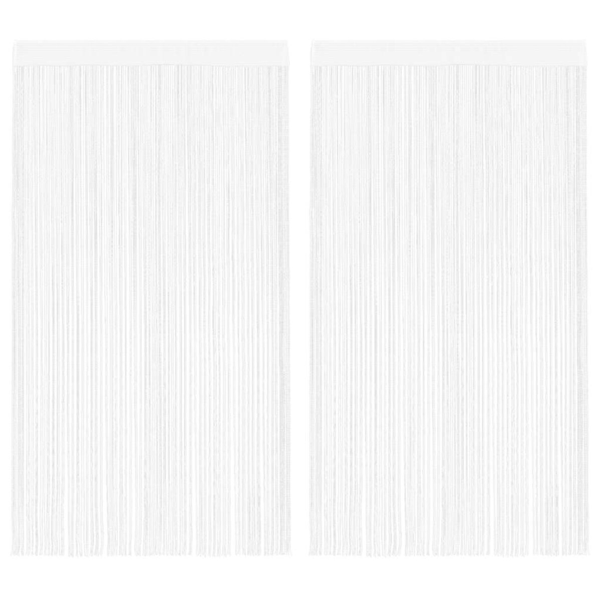 vidaXL Zasłony sznurkowe, 2 sztuki,  100 x 250 cm, białe