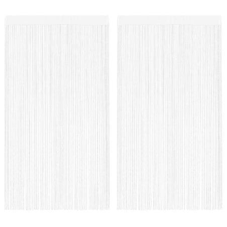 vidaXL Zasłony sznurkowe, 2 sztuki, 100 x 250 cm, białe