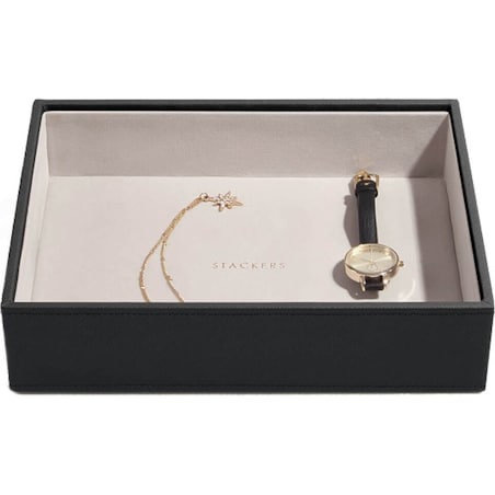 Szkatułka na biżuterię Stackers open classic czarna velvet