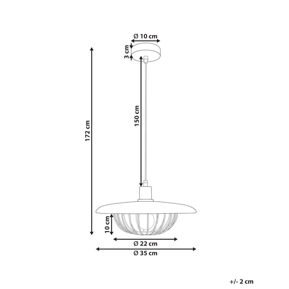 Lampa wisząca TORDILLO Metal Złoty