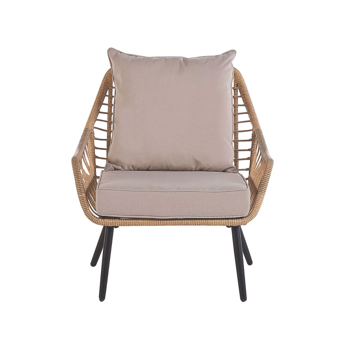 Zestaw mebli balkonowych z poduszkami LAURETO Technorattan Naturalny