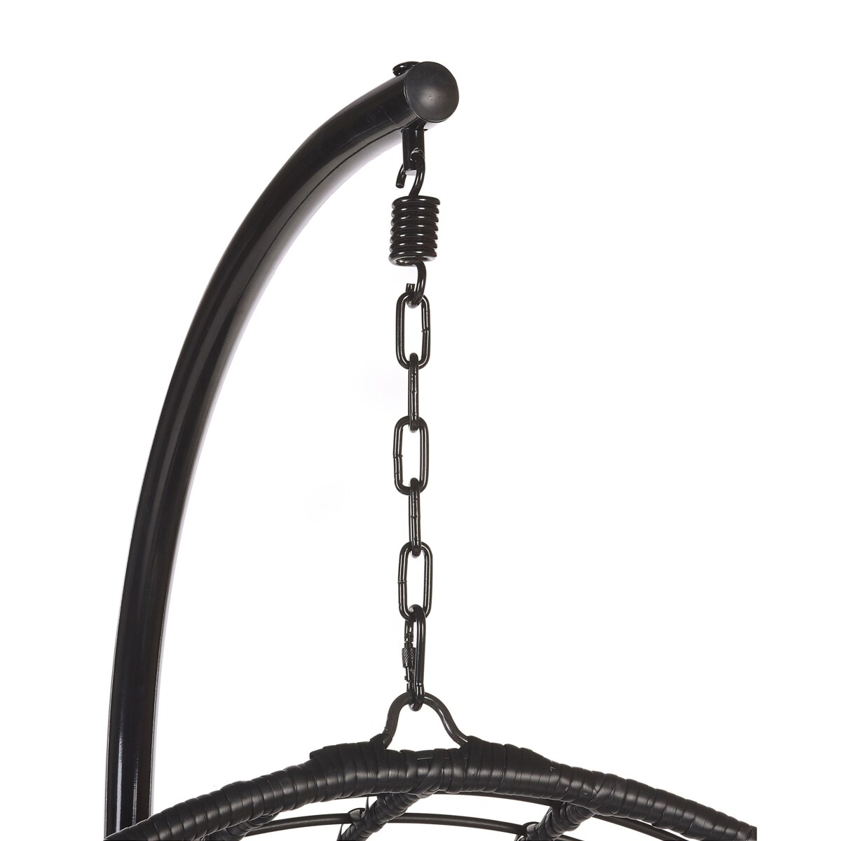 Fotel wiszący ze stojakiem ASPIO Technorattan Czarny