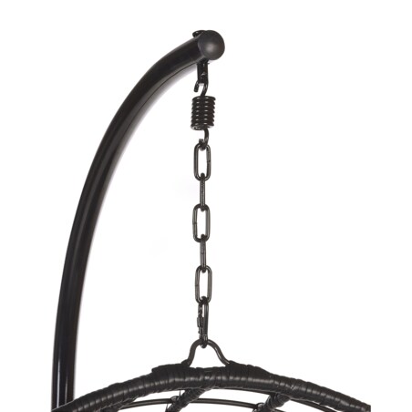 Fotel wiszący ze stojakiem ASPIO Technorattan Czarny