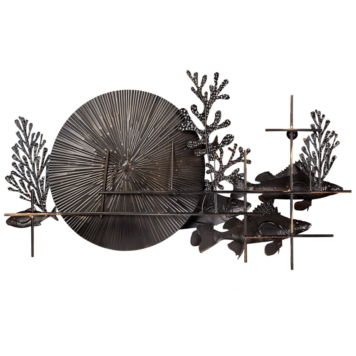 Dekoracja ścienna niebieska ze złotym BARIUM