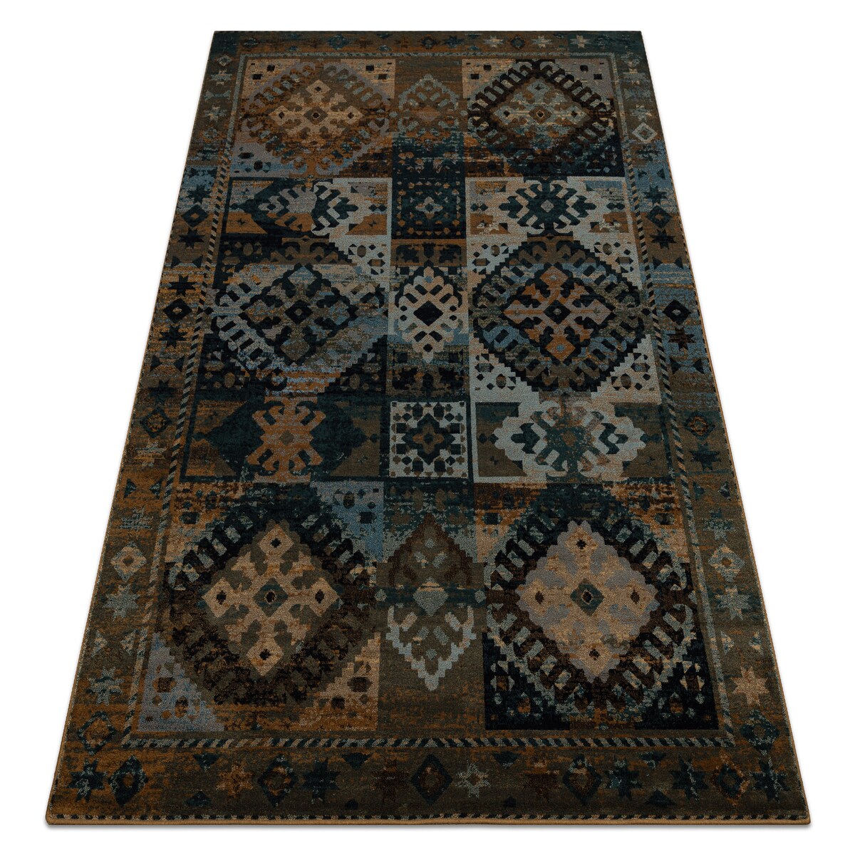 Dywan wełniany OMEGA AVAR Ramka, romby, 170x235 cm