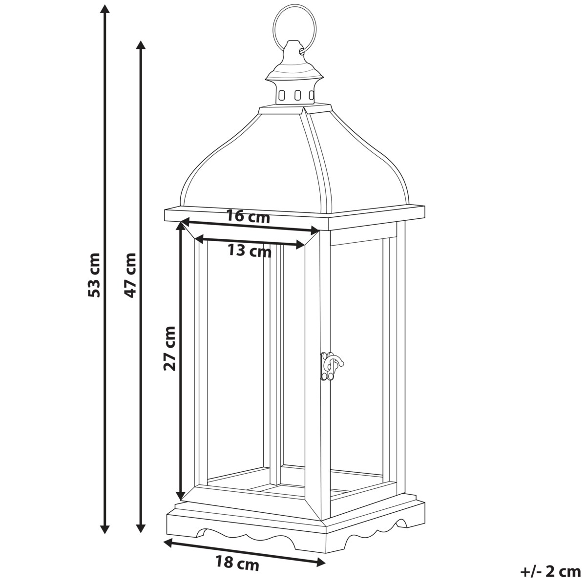 Lampion SAMAR Drewno sosnowe 47 cm Biały