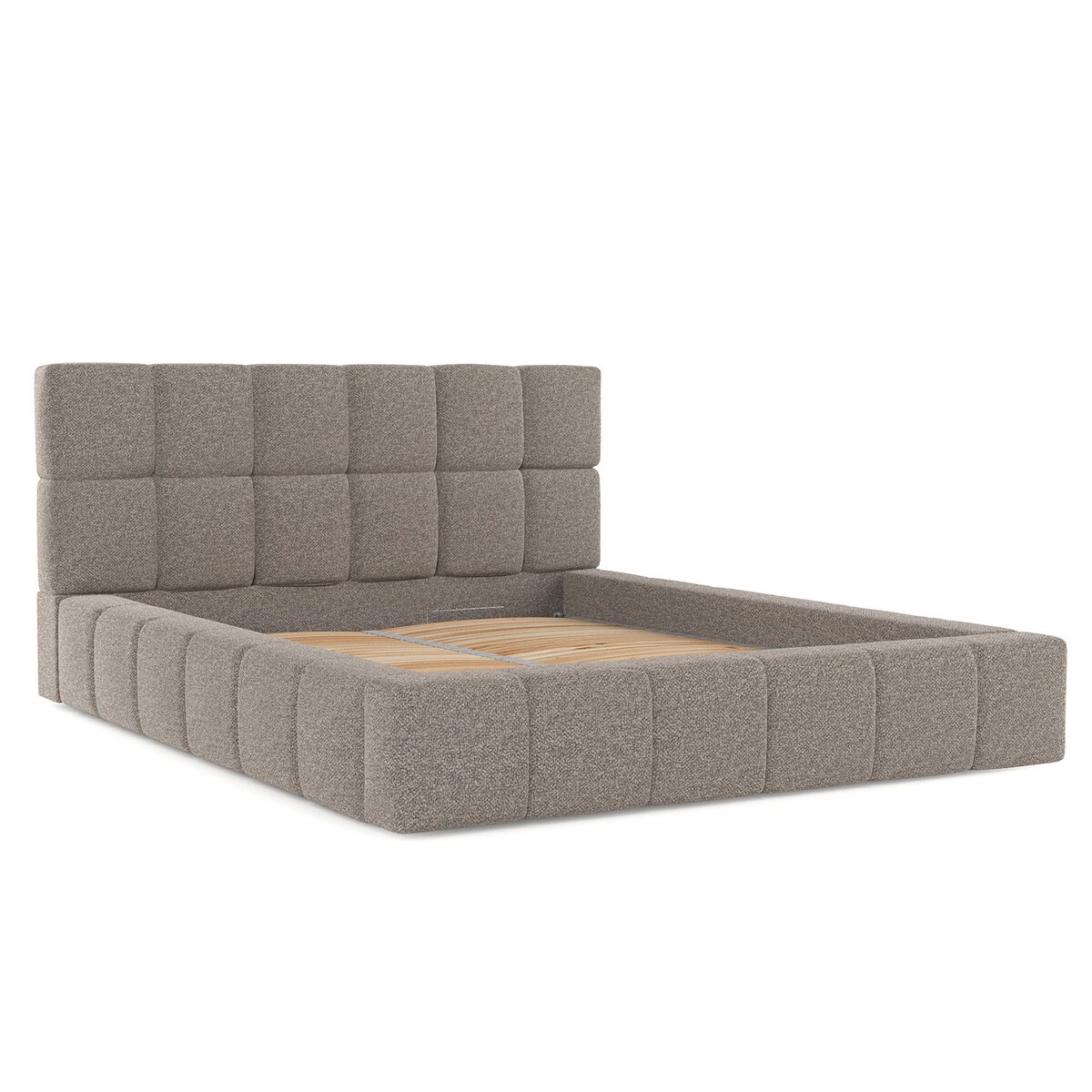 Łóżko tapicerowane PAROS 180x200 z pojemnikiem, Beż, tkanina Bubble 04