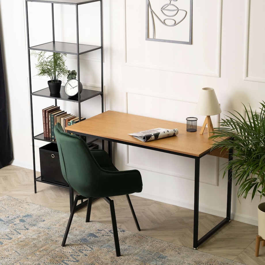 Biurko 120 Industrialne Biurowe Gabinetowe Proste Dąb Złoty ROSS