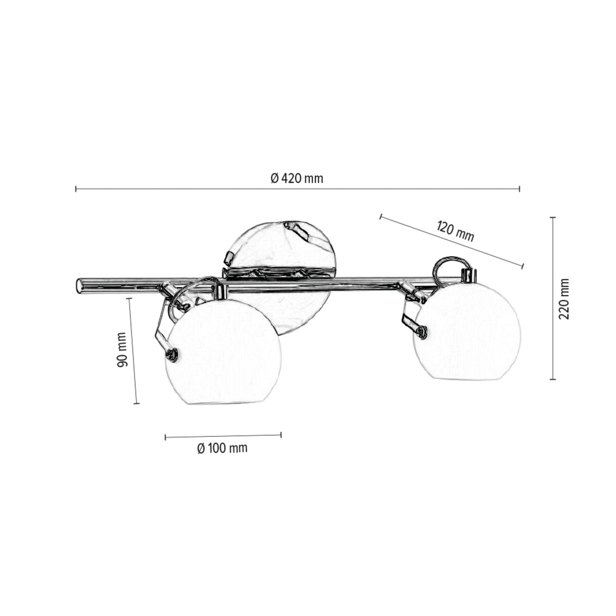 Lampa Sufitowa BRITOP Lighting 2xLED 3W Klasyczne Połączenie Chromu i Bieli od Polskiego Producenta, 1 szt.