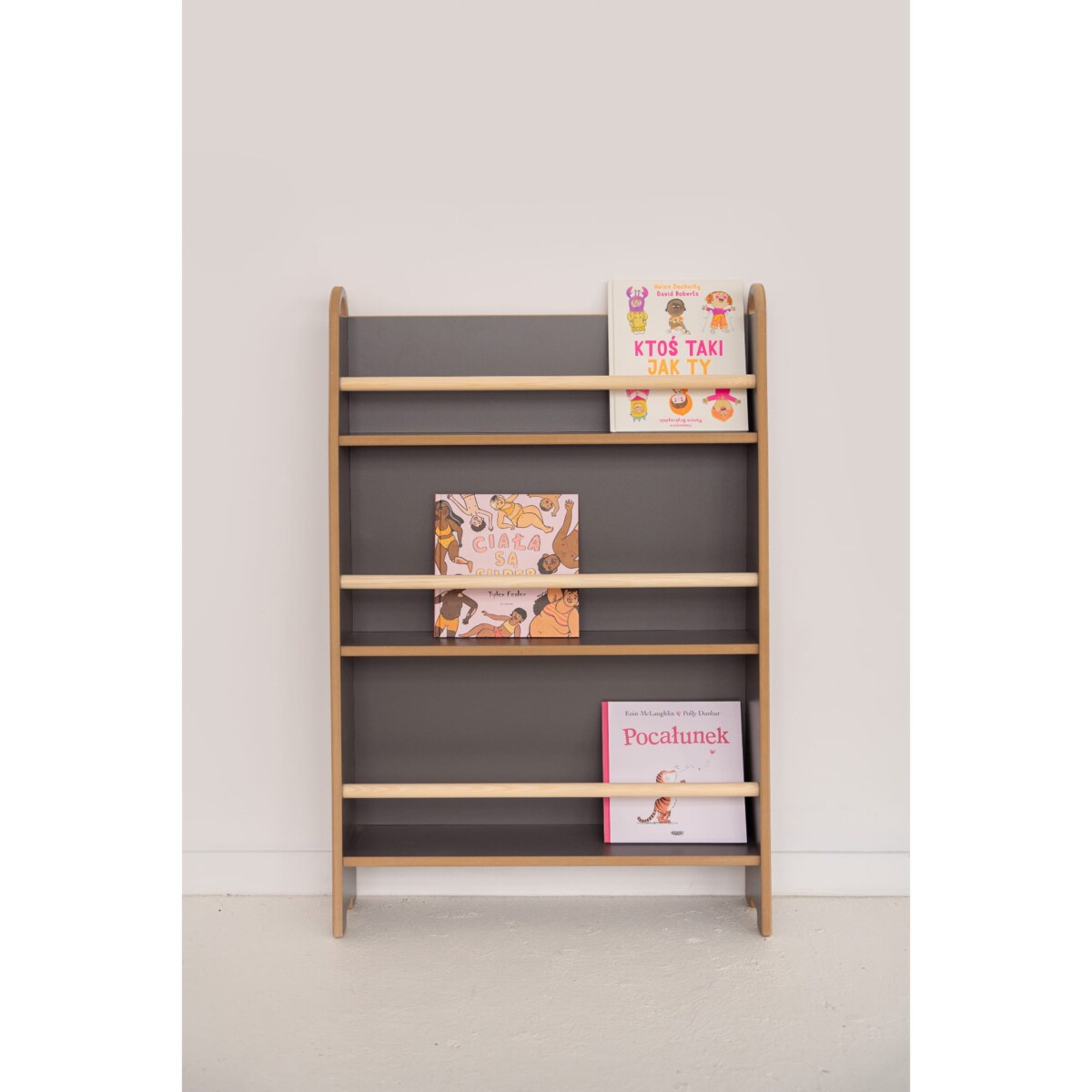 SLIM - wąska biblioteczka do ściany - szara