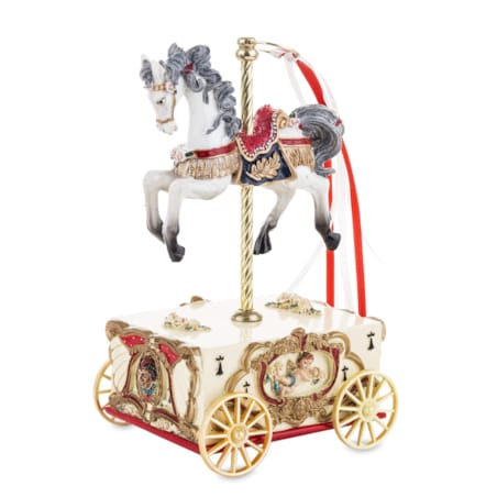 Ozdoba świąteczna Konik z pozytywką, 18x5x10x8 cm