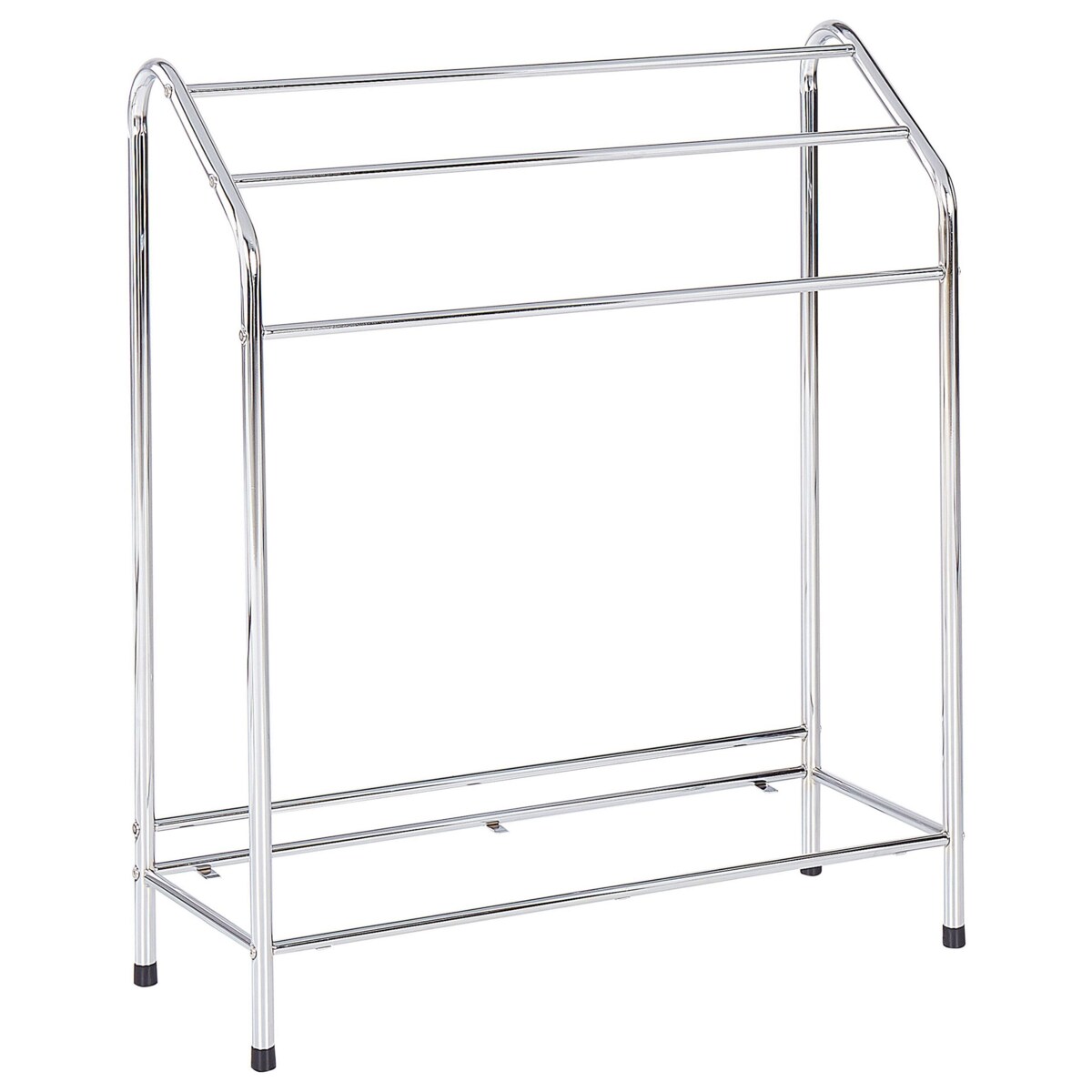 Stojak na ręczniki z półką 72 x 85 cm srebrny z ciemnym drewnem MURIVA