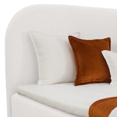 Łóżko kontynentalne CATRINE 180x200 z pojemnikiem, Biały, tkanina Baloo 2073