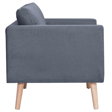 vidaXL Sofa 2-osobowa, materiałowa, ciemnoszara
