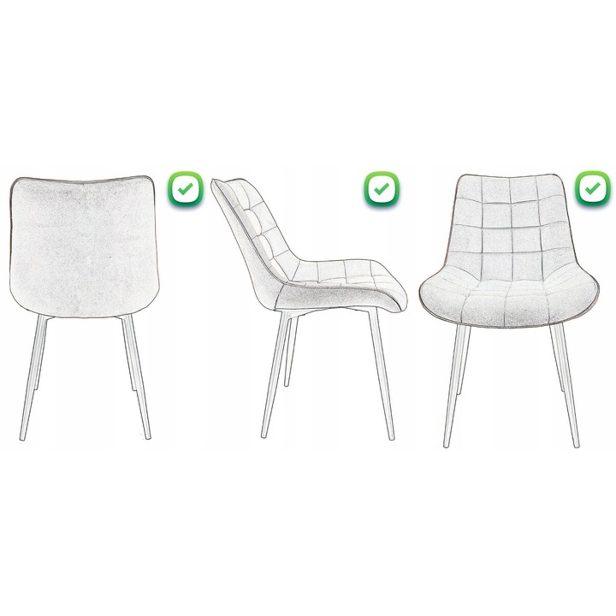 Krzesło tapicerowane welurowe MISTY czarne